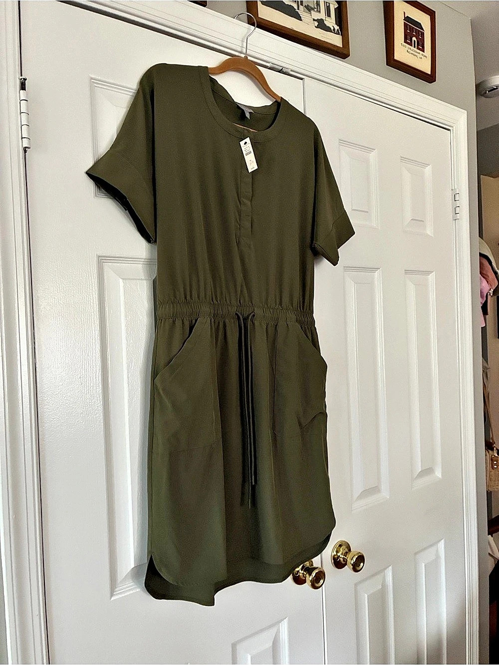 Talbots Olive Green Midi Dress Size Medium NWT